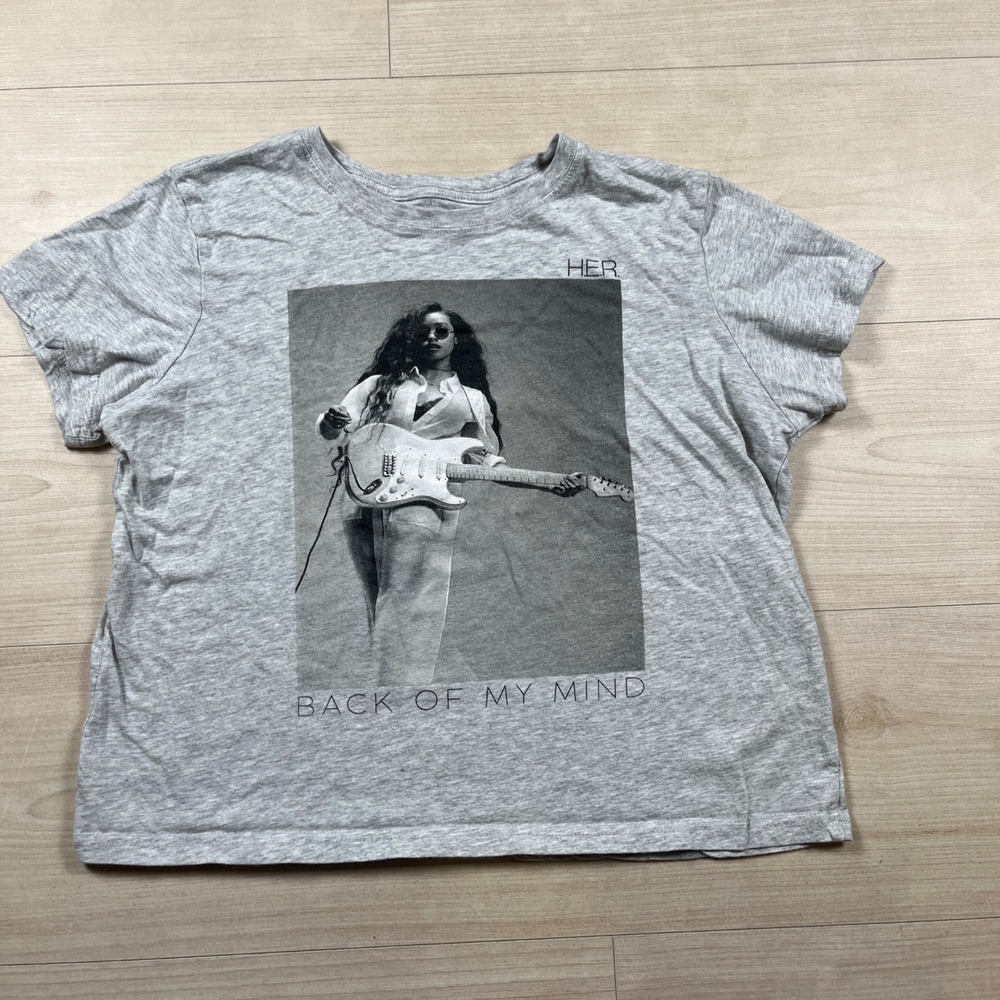 H.E.R. Back of My Mind Graphic T-Shirt Gray Cotton Concert Tee XL